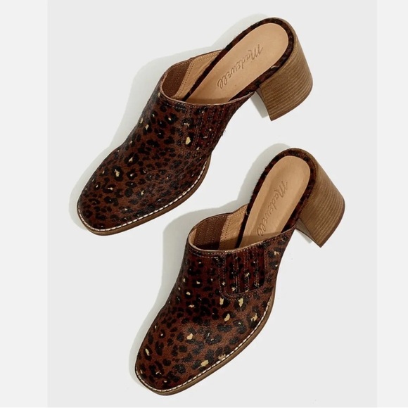 Madewell The Carey Mule in Painted Leopard Calf Hair size 10 - Picture 1 of 6